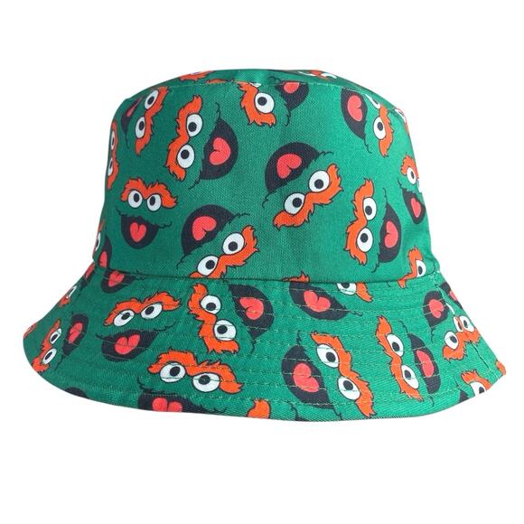 Sesame Street Accessories - Sesame Street Women's Green Oscar the Grouch Graphic Print Bucket Hat One Size